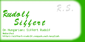 rudolf siffert business card